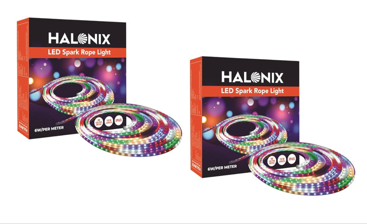 Halonix 10 Meter Multicolor 11W Rope Light |8 Light Modes | Ip65 Certified,Bis Approved | Fairy Light,String Light | Direct Plug-in | Pack of 2 | Diwali Lights for Decoration for Home,Led