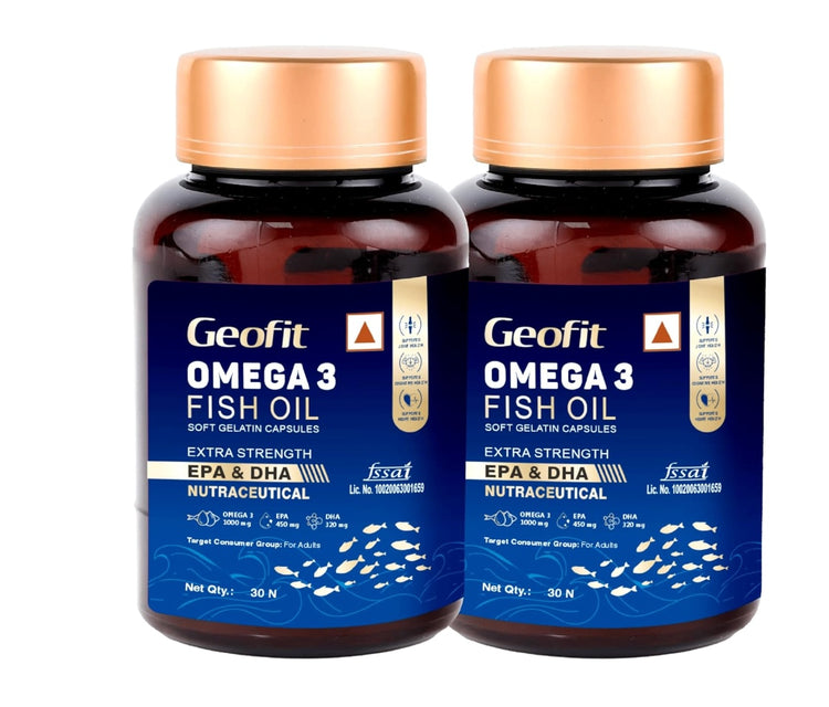 Geofit Omega 3 Fish Oil Capsules 30 Capsules (Pack of 2)