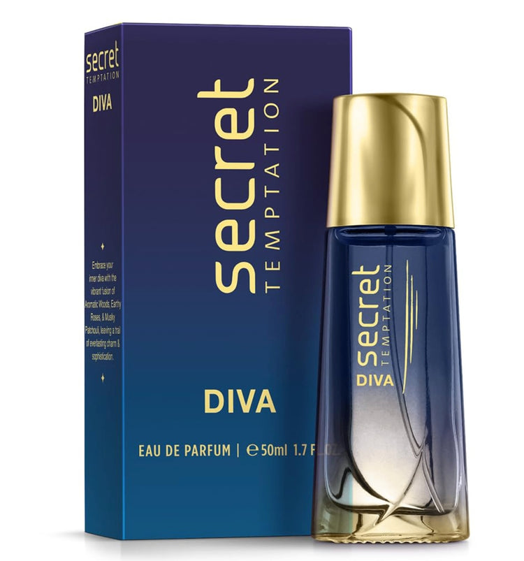 (5 qty) Secret Temptation Diva Luxury Perfume for Women | Long Lasting Smell & Aromatic Woody Fragrance | Eau de Parfum - 50 ml