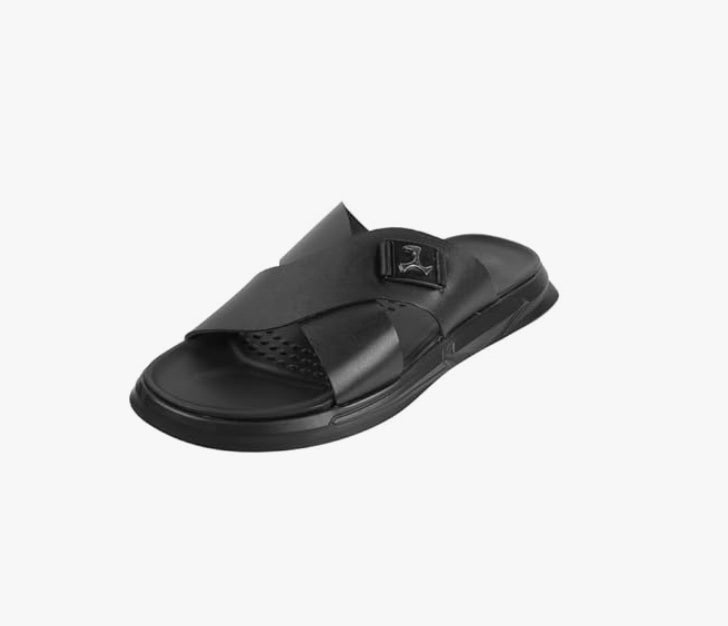 Mochi Men Contemporary Leather Comfortable Slippers : UK8