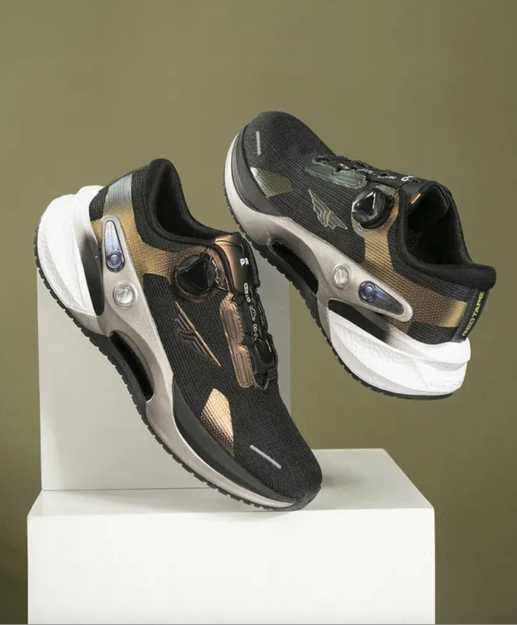 RedTape Sports Shoes for Men | Dial Lace Quick On, Soft Cushioned Insole Walking Shoes For Men  Black , 10