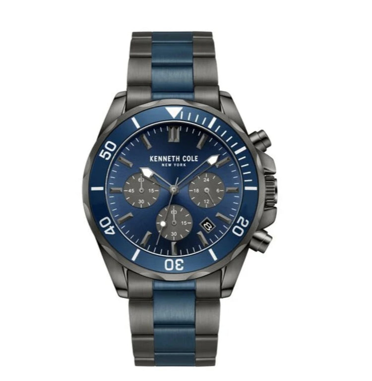 Kenneth Cole Quartz Chronograph Blue dial Stainless Steel Strap Watch for Men