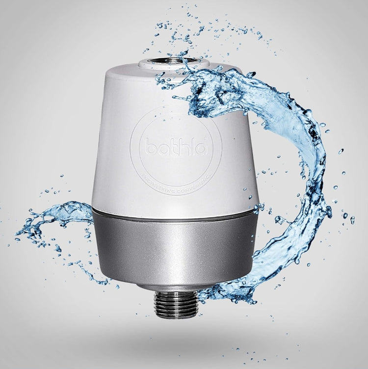 Bathla QuaSoft 3499 Shower & Tap Filter - Reduces Hair Fall and Protects Skin Against Hardwater (Silver, White)